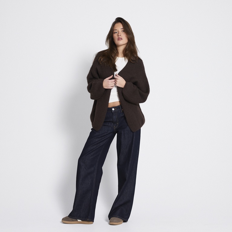 Open knit cardigan "Samantha" Brown